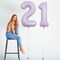 Pastel Purple Birthday Balloon Numbers 12, 40 Inch Giant Light Purple Foil Mylar Number 1 and 2 Helium Balloons for Girls 12th Birthday, Lilac 12 Balloons for Women 21st Anniversary Party Decorations